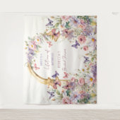 Vlinders tuin vrijgezellenfeest foto achtergrond wandkleed (Voorkant)