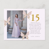  vlinders twee foto quinceanera dank u briefkaart (Voorkant)