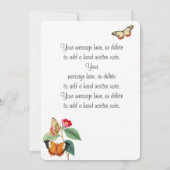 Vlinders uit het verleden, monogram, naam en boods kaart (Achterkant)