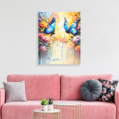 vlinders uit liefde canvas afdruk (Insitu (Woonkamer))