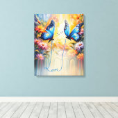vlinders uit liefde canvas afdruk (Insitu (Houten vloer))