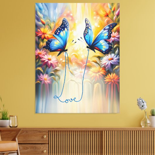 vlinders uit liefde canvas afdruk (Insitu (Woonkamer))