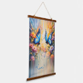 vlinders uit liefde hangend wandkleed (Gebogen)