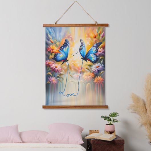vlinders uit liefde hangend wandkleed (Slaapkamer)
