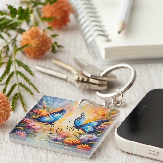 vlinders uit liefde sleutelhanger (Voorkant Rechts)