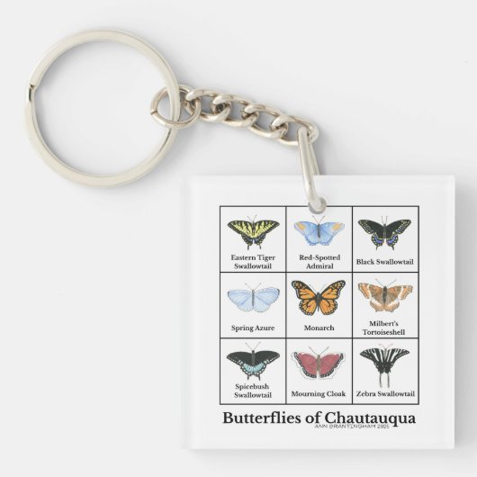 Vlinders van Chautauqua Sleutelhanger (voorkant)