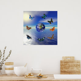 Vlinders van de Blauwe Aarde Poster