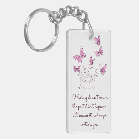 Vlinders van genezing sleutelhanger (Voorkant Links)