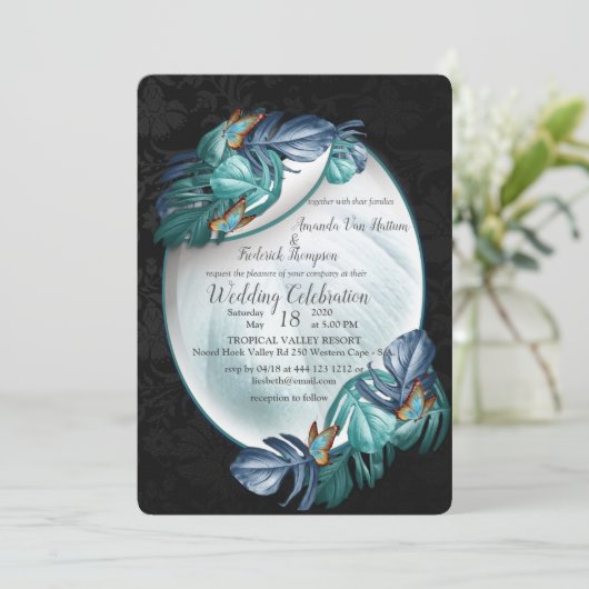 Vlinders van het Paradijs/Tropische Turquoise Spet Kaart (Staand voorkant)