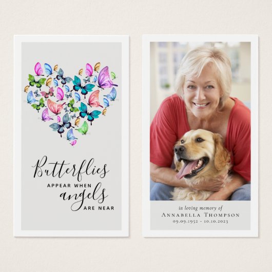 Vlinders verschijnen als engelen in de buurt zijn visitekaartje (Voorkant /achterkant)