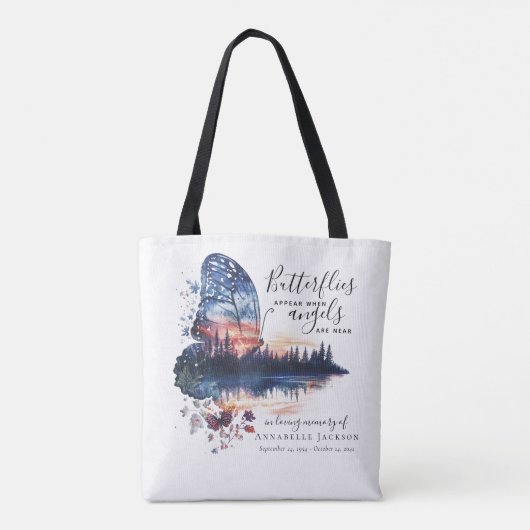 Vlinders verschijnen engelen gedenkteken tote bag (Achterkant)