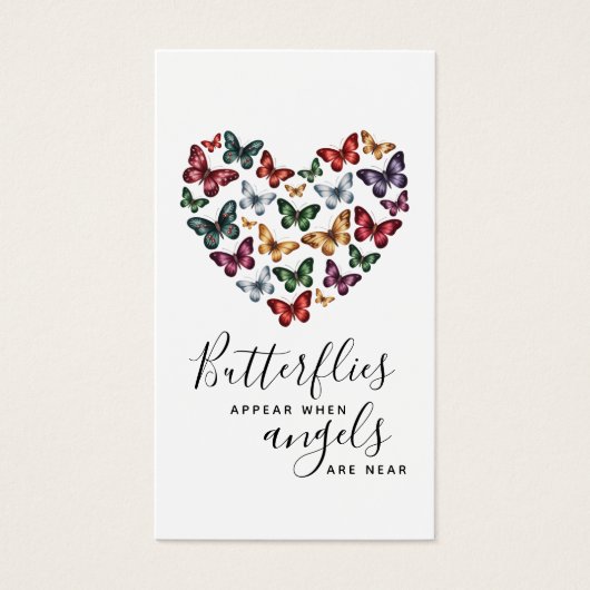 Vlinders verschijnen Engelen zijn in de buurt van  Visitekaartje (Voorkant)