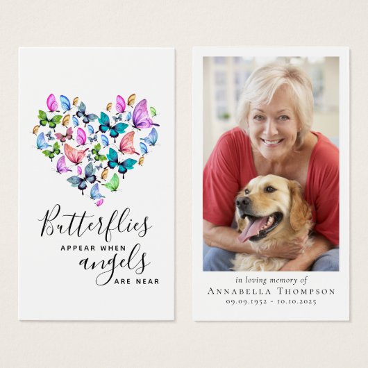 Vlinders verschijnen Engelen zijn in de buurt van  Visitekaartje (Voorkant /achterkant)