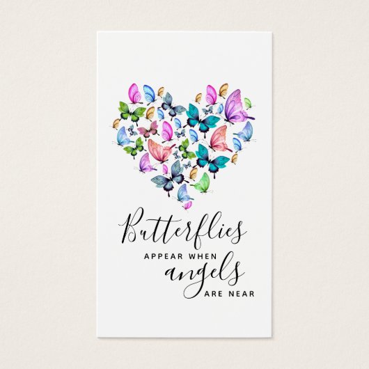 Vlinders verschijnen Engelen zijn in de buurt van  Visitekaartje (Voorkant)