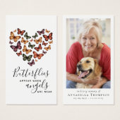 Vlinders verschijnen engelen zijn nabij herinnerin visitekaartje (Voorkant /achterkant)