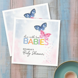 Vlinders Verschuldigd met Twee Baby's Baby shower Servet