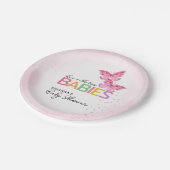 Vlinders Verschuldigd met Twee Tweeling Meisjes Ba Papieren Bordje (Gekanteld)