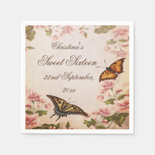 Vlinders & Vintage Amandelbloesem Servetten