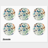 Vlinders, vintage illustratie, ronde sticker (Vel)