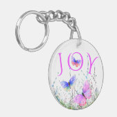 Vlinders vliegen in Natuur Sleutelhanger cadeau (Voorkant Links)