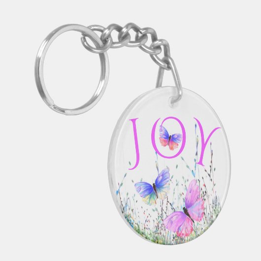 Vlinders vliegen in Natuur Sleutelhanger cadeau (Voorkant Links)