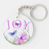 Vlinders vliegen in Natuur Sleutelhanger cadeau (Achterkant)