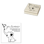 Vlinders vliegen uit de neus van een olifant rubberstempel (Gestempeld)