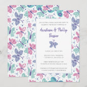 Vlinders Vlucht Bruiloft Receptie Feest Kaart (Voorkant / Achterkant)