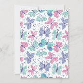 Vlinders Vlucht Huwelijksreceptie Feest Kaart (Achterkant)