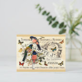  Vlinders & Vogels op Franse advertentie, Bericht Briefkaart (Staand voorkant)