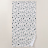 Vlinders voor haar groene en witte Strandlaken (Voorkant)