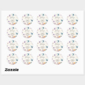 Vlinders voor het leven Bruidsdouche Bedankt Ronde Sticker (Vel)