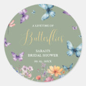 Vlinders voor het leven Bruidsmeisjesfeest Tafel Ronde Sticker (Voorkant)
