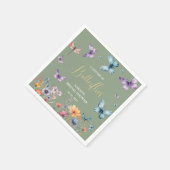 Vlinders voor het leven Bruidsmeisjesfeest Tafel Servet (Hoek)