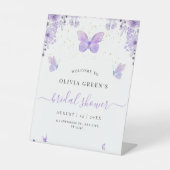 Vlinders Vrijgezellenfeest, Bruids Brunch Party Reclamebord Met Voetstuk (Voorkant)