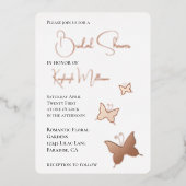 Vlinders Vrijgezellenfeest Folie Uitnodiging (Voorkant)