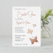 Vlinders Vrijgezellenfeest Folie Uitnodiging (Staand Voorkant)