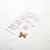 Vlinders Vrijgezellenfeest Folie Uitnodiging (Gedraaid)