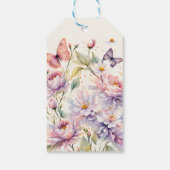 Vlinders vrijgezellenfeest lavendel dank u gunst cadeaulabel (Achterkant)