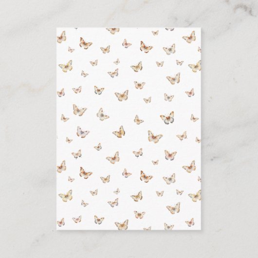 Vlinders Vrijgezellenfeest QR Code Registry Informatiekaartje (Achterkant)