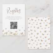 Vlinders Vrijgezellenfeest QR Code Registry Informatiekaartje (Voorkant / Achterkant)