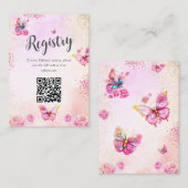 Vlinders Vrijgezellenfeest Register QR Code Informatiekaartje (Voorkant / Achterkant)