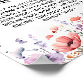 Vlinders water brak Baby shower Spel teken Poster (Hoek)