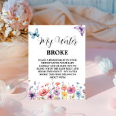 Vlinders water brak Baby shower Spel teken Reclamebord Met Voetstuk