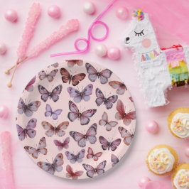 Vlinders Waterverf Bday Bruids Baby shower Papieren Bordje