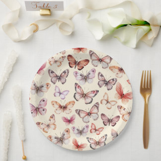 Vlinders Waterverf Bday Bruids Baby shower Papieren Bordje