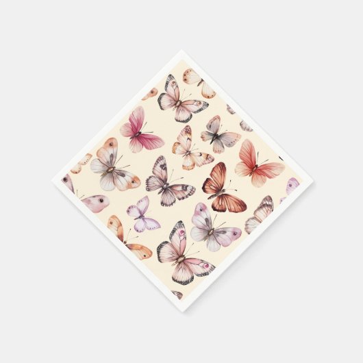 Vlinders Waterverf Bday Bruids Baby shower Servet (Hoek)