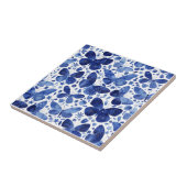 Vlinders Waterverf Blauw Tegeltje (Zijkant)
