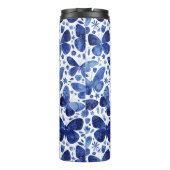 Vlinders Waterverf Blauw Thermosbeker (Achterkant)