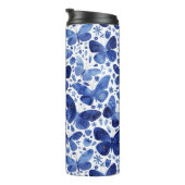 Vlinders Waterverf Blauw Thermosbeker (Geroteerd rechts)
